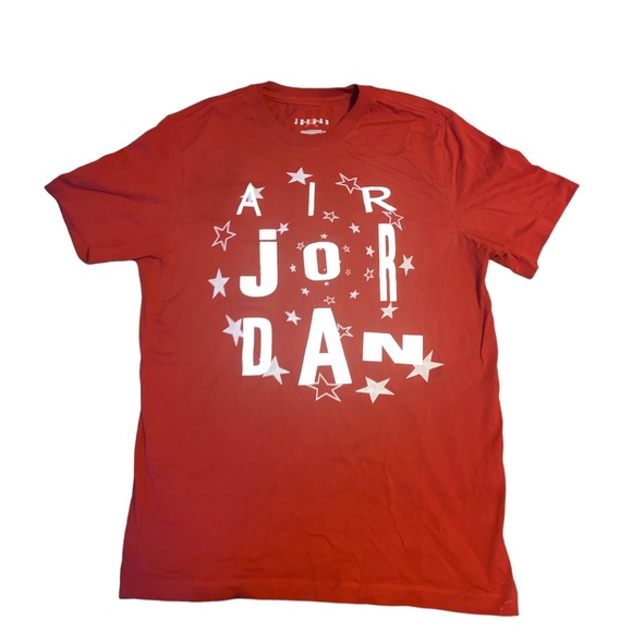 Retro Air Jordan Star Studded Red Tee. Size Medium - Picture 1 of 1